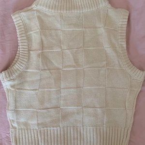 Cream Turtleneck Sweater Vest